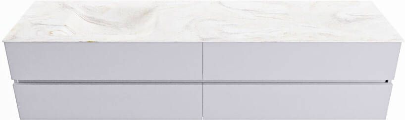 Mondiaz Vica Dlux badmeubel 200cm Cale Cloud wastafel Ostra links met 1 kraangat