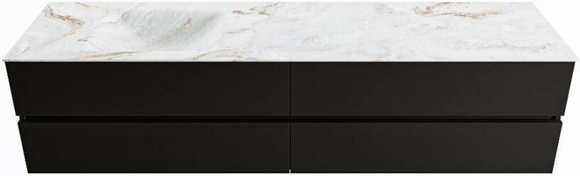 Mondiaz Vica Dlux badmeubel 200cm Urban Cloud wastafel Frappe links met 1 kraangat