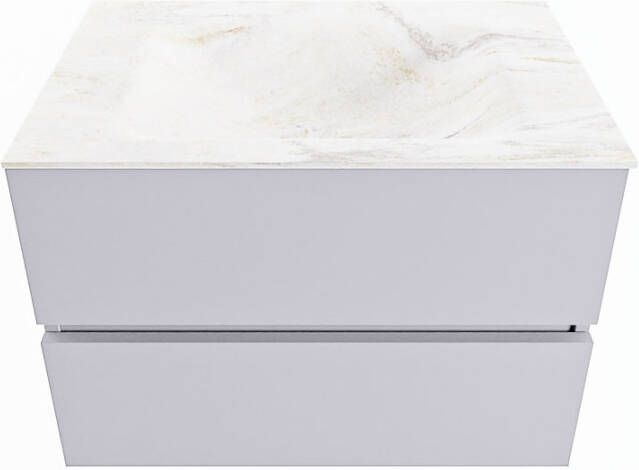 Mondiaz VICA-DLUX 70cm badmeubel onderkast Cale 2 lades. Inbouw wastafel CLOUD midden 1 kraangat kleur Ostra.