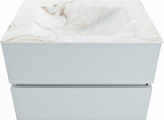 Mondiaz Vica Dlux badmeubel 70cm Clay Cloud wastafel Frappe midden met 1 kraangat