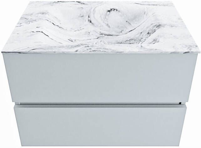 Mondiaz Vica Dlux badmeubel 70cm Clay Cloud wastafel Glace midden met 1 kraangat