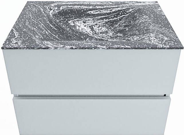 Mondiaz Vica Dlux badmeubel 70cm Clay Cloud wastafel Lava midden met 1 kraangat
