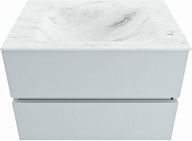 Mondiaz VICA-DLUX 70cm badmeubel onderkast Clay 2 lades. Inbouw wastafel CLOUD midden zonder kraangat kleur Opalo. - Foto 2