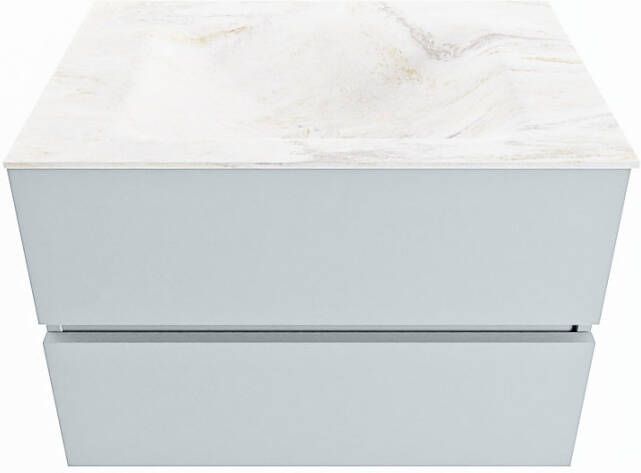 Mondiaz Vica Dlux badmeubel 70cm Clay Cloud wastafel Ostra midden met 1 kraangat