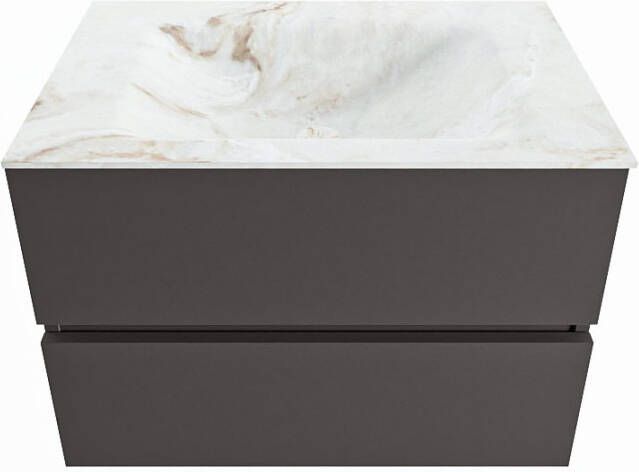 Mondiaz Vica Dlux badmeubel 70cm Dark grey Cloud wastafel Frappe midden zonder kraangat