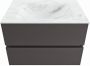 Mondiaz VICA-DLUX 70cm badmeubel onderkast Dark grey 2 lades. Inbouw wastafel CLOUD midden zonder kraangat kleur Opalo. - Thumbnail 2