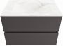 Mondiaz VICA-DLUX 70cm badmeubel onderkast Dark grey 2 lades. Inbouw wastafel CLOUD midden zonder kraangat kleur Ostra. - Thumbnail 2