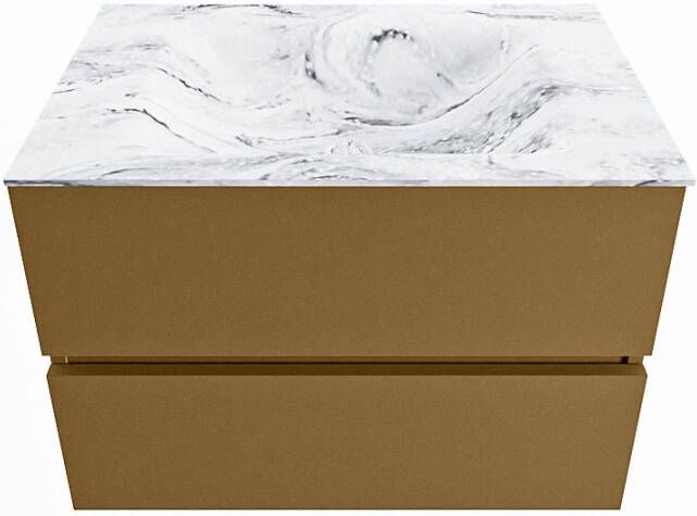 Mondiaz Vica Dlux badmeubel 70cm Oro Cloud wastafel Glace midden met 1 kraangat
