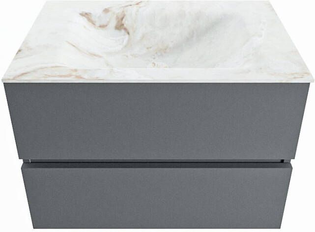 Mondiaz Vica Dlux badmeubel 70cm Plata Cloud wastafel Frappe midden zonder kraangat