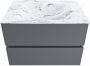 Mondiaz VICA-DLUX 70cm badmeubel onderkast Plata 2 lades. Inbouw wastafel CLOUD midden zonder kraangat kleur Glace. - Thumbnail 2