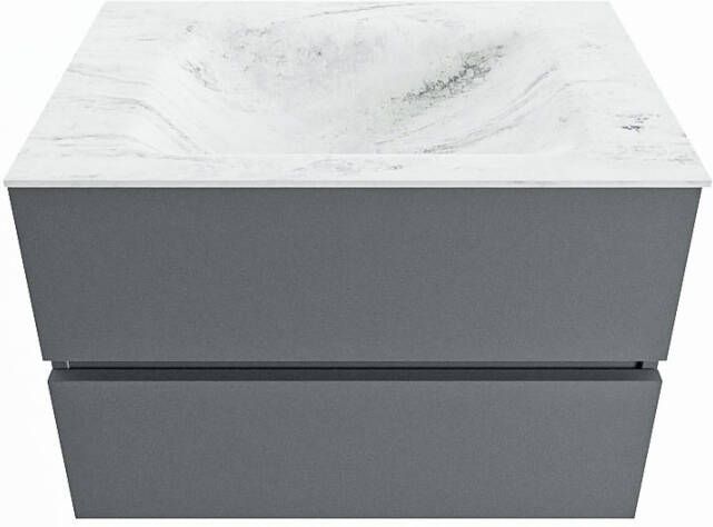 Mondiaz Vica Dlux badmeubel 70cm Plata Cloud wastafel Opalo midden zonder kraangat