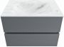 Mondiaz VICA-DLUX 70cm badmeubel onderkast Plata 2 lades. Inbouw wastafel CLOUD midden zonder kraangat kleur Opalo. - Thumbnail 2