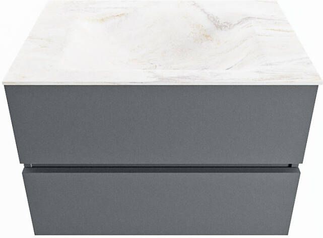 Mondiaz Vica Dlux badmeubel 70cm Plata Cloud wastafel Ostra midden zonder kraangat