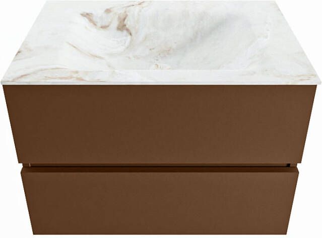 Mondiaz Vica Dlux badmeubel 70cm Rust Cloud wastafel Frappe midden zonder kraangat