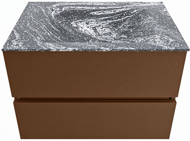 Mondiaz Vica Dlux badmeubel 70cm Rust Cloud wastafel Lava midden zonder kraangat