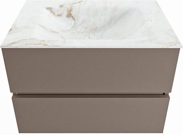 Mondiaz Vica Dlux badmeubel 70cm Smoke Cloud wastafel Frappe midden met 1 kraangat
