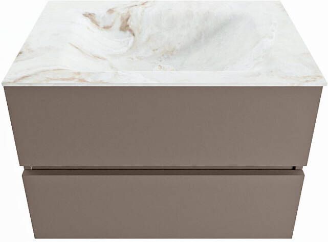 Mondiaz Vica Dlux badmeubel 70cm Smoke Cloud wastafel Frappe midden zonder kraangat