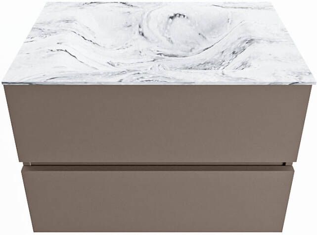 Mondiaz Vica Dlux badmeubel 70cm Smoke Cloud wastafel Glace midden met 1 kraangat