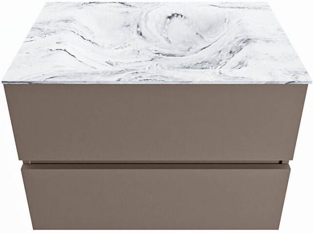 Mondiaz Vica Dlux badmeubel 70cm Smoke Cloud wastafel Glace midden zonder kraangat