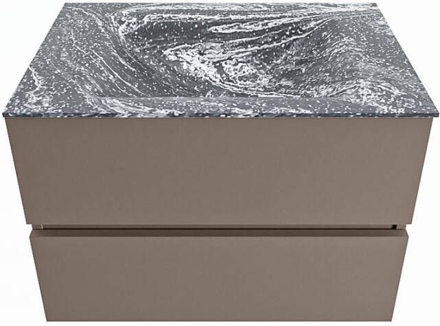 Mondiaz Vica Dlux badmeubel 70cm Smoke Cloud wastafel Lava midden met 1 kraangat