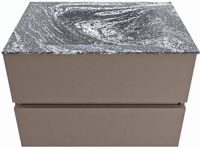 Mondiaz Vica Dlux badmeubel 70cm Smoke Cloud wastafel Lava midden zonder kraangat