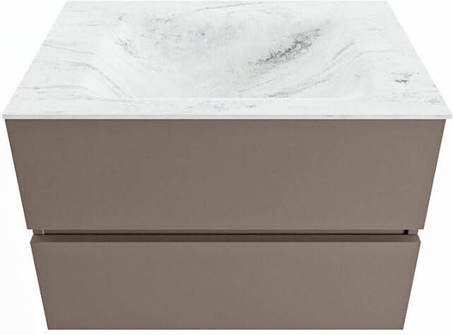 Mondiaz Vica Dlux badmeubel 70cm Smoke Cloud wastafel Opalo midden zonder kraangat