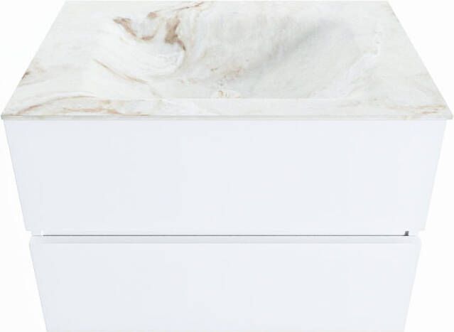 Mondiaz Vica Dlux badmeubel 70cm Talc Cloud wastafel Frappe midden zonder kraangat