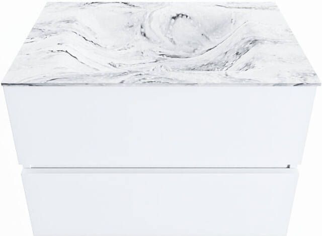Mondiaz Vica Dlux badmeubel 70cm Talc Cloud wastafel Glace midden zonder kraangat