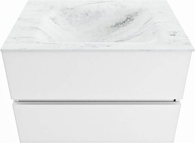 Mondiaz Vica Dlux badmeubel 70cm Talc Cloud wastafel Opalo midden zonder kraangat