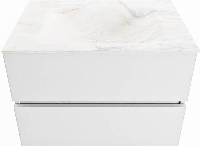 Mondiaz Vica Dlux badmeubel 70cm Talc Cloud wastafel Ostra midden zonder kraangat