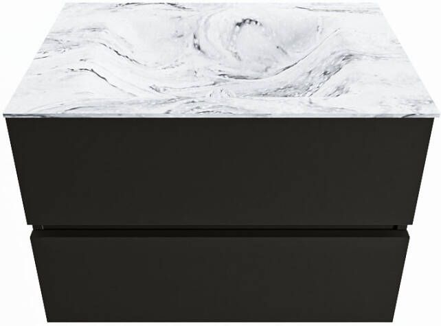 Mondiaz Vica Dlux badmeubel 70cm Urban Cloud wastafel Glace midden met 1 kraangat