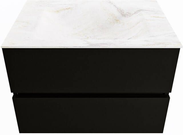 Mondiaz Vica Dlux badmeubel 70cm Urban Cloud wastafel Ostra midden met 1 kraangat