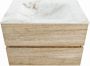 Mondiaz VICA-DLUX 70cm badmeubel onderkast Washed Oak 2 lades. Inbouw wastafel CLOUD midden 1 kraangat kleur Frappe. - Thumbnail 2
