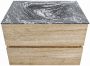 Mondiaz VICA-DLUX 70cm badmeubel onderkast Washed Oak 2 lades. Inbouw wastafel CLOUD midden 1 kraangat kleur Lava. - Thumbnail 2