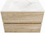 Mondiaz VICA-DLUX 70cm badmeubel onderkast Washed Oak 2 lades. Inbouw wastafel CLOUD midden 1 kraangat kleur Ostra. - Thumbnail 2