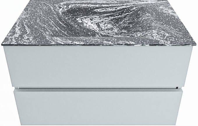 Mondiaz Vica Dlux badmeubel 80cm Clay Cloud wastafel Lava midden zonder kraangat