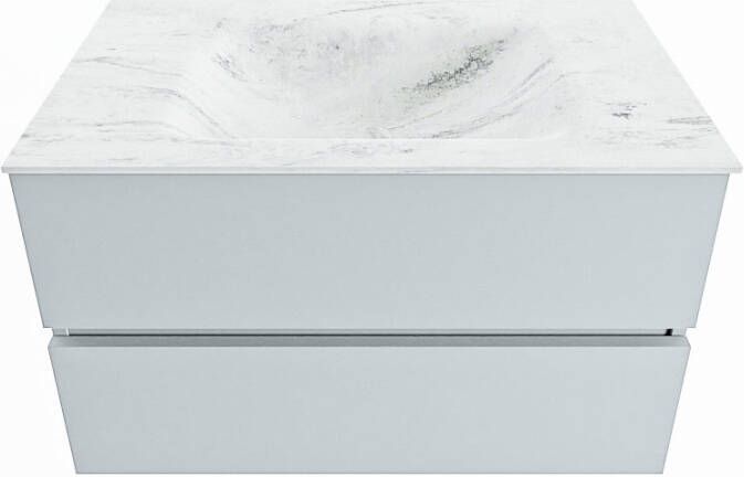 Mondiaz Vica Dlux badmeubel 80cm Clay Cloud wastafel Opalo midden zonder kraangat