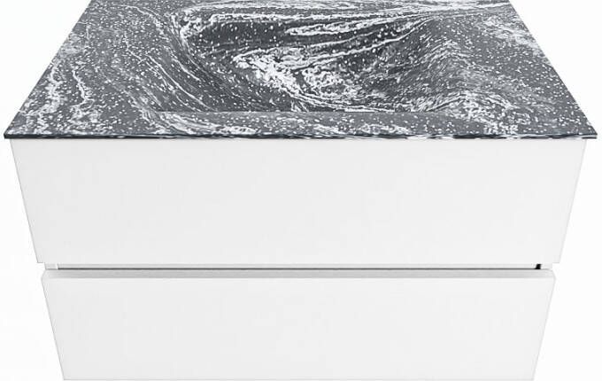 Mondiaz Vica Dlux badmeubel 80cm Talc Cloud wastafel Lava midden met 1 kraangat