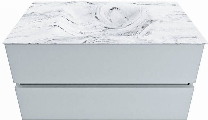 Mondiaz Vica Dlux badmeubel 90cm Clay Cloud wastafel Glace midden met 1 kraangat