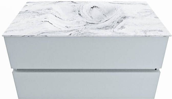 Mondiaz Vica Dlux badmeubel 90cm Clay Cloud wastafel Glace midden zonder kraangat