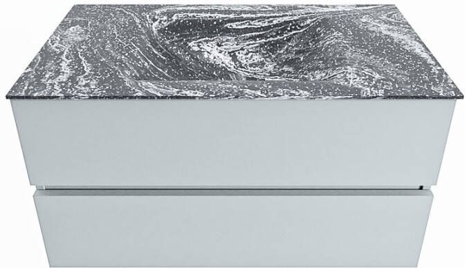 Mondiaz Vica Dlux badmeubel 90cm Clay Cloud wastafel Lava midden zonder kraangat