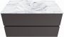 Mondiaz VICA-DLUX 90cm badmeubel onderkast Dark grey 2 lades. Inbouw wastafel CLOUD midden zonder kraangat kleur Glace. - Thumbnail 2