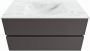 Mondiaz VICA-DLUX 90cm badmeubel onderkast Dark grey 2 lades. Inbouw wastafel CLOUD midden zonder kraangat kleur Opalo. - Thumbnail 2