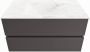 Mondiaz VICA-DLUX 90cm badmeubel onderkast Dark grey 2 lades. Inbouw wastafel CLOUD midden zonder kraangat kleur Ostra. - Thumbnail 2