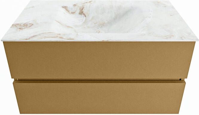 Mondiaz Vica Dlux badmeubel 90cm Oro Cloud wastafel Frappe midden met 1 kraangat