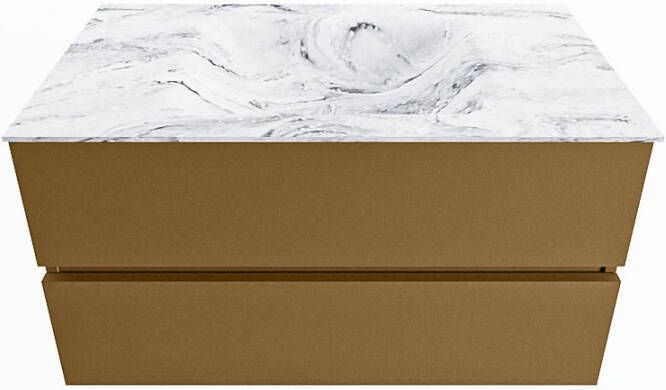 Mondiaz Vica Dlux badmeubel 90cm Oro Cloud wastafel Glace midden met 1 kraangat
