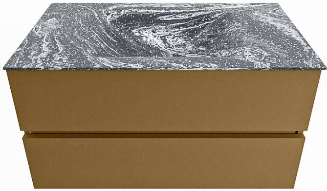 Mondiaz Vica Dlux badmeubel 90cm Oro Cloud wastafel Lava midden met 1 kraangat