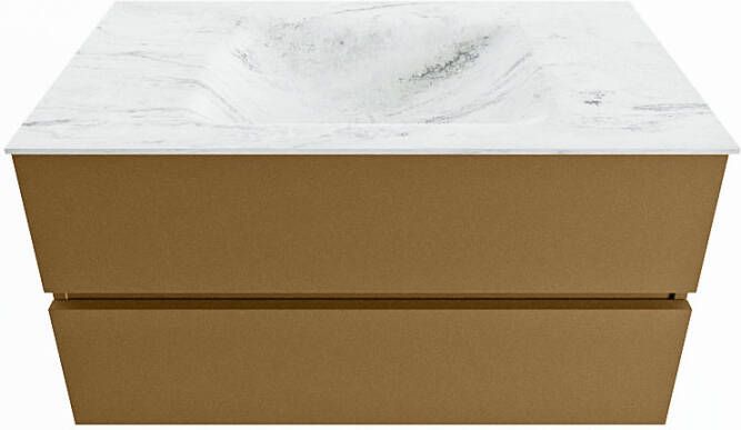 Mondiaz Vica Dlux badmeubel 90cm Oro Cloud wastafel Opalo midden met 1 kraangat