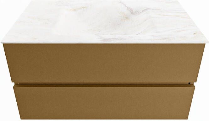 Mondiaz Vica Dlux badmeubel 90cm Oro Cloud wastafel Ostra midden met 1 kraangat