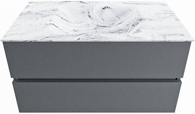 Mondiaz Vica Dlux badmeubel 90cm Plata Cloud wastafel Glace midden met 1 kraangat